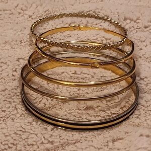 Multiples Gold and Silver Bracelet Set